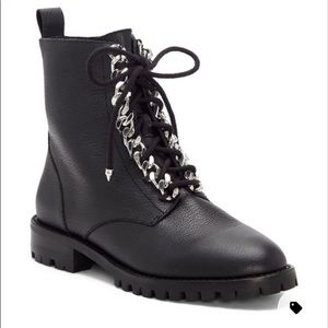 NEW in box Rebecca Minkoff Janyi chain lace up combat boots